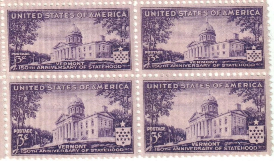 United States 3¢ Vermont Statehood Postage Stamp #903 x 100 Singles - Image 1 of 1