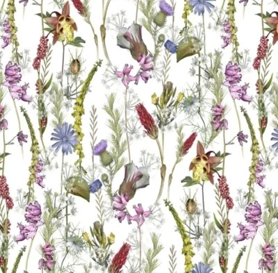 Tina's Wildflowers•Floral, Flower Fabric•1 yd BTY*Cust Fav! Gorgeous! White•Fast - Image 1 of 3
