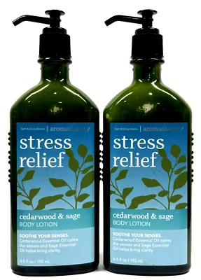 2 BATH & BODY WORKS AROMATHERAPY CEDARWOOD & SAGE BODY LOTION 6.5 OZ SCRATCHED - Image 1 of 3