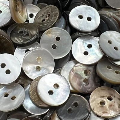 Best MOP/Mother Of Pearl Iridescent Shell Button for Shirts-Blouses 10mm 3/8" 2h - Image 1 of 3