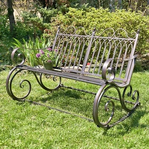 Outdoor Metal Rocking Arm Chair/Bench - Picture 1 of 30