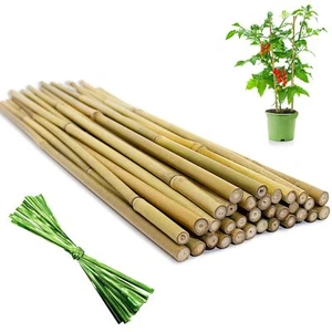 32 Pcs 18In Natural Bamboo Plant Stakes Garden Plant Support Sticks for Flowers - Picture 1 of 7