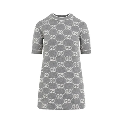 GUCCI $2300 Gray/Ivory Wool Dress New & Authentic - Image 1 of 2