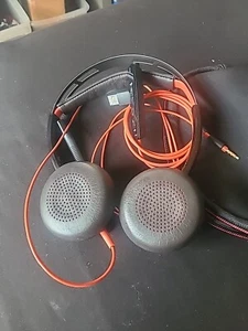 PlantronicsC5220T Poly Wired Headset W/C5200 USB In-Line Controller & Soft Red - Picture 1 of 3