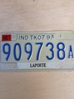 October 1993 Indiana license plate Mancave Garage LAPORTE Ford Chevy Dodge 888
