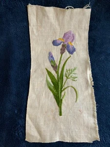 Vintage Iris Stitchery Handarbeit ca. 14x7" Handarbeit lila Iris Sampler - Bild 1 von 6