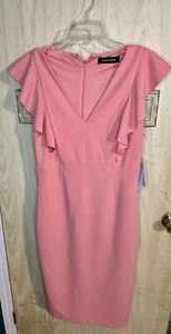 Ivanka Trump Women's Ruffled Short Sleeve Sheath Dress Blush Pink Sz 8 - Picture 1 of 8