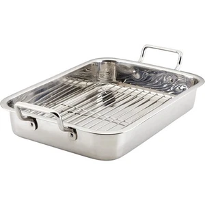 Farberware Stainless Steel Roaster with Rack – 16-Inch Durable Roasting Pan - Picture 1 of 6