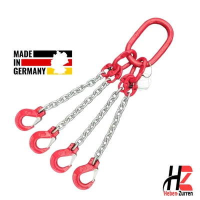 4-Strang Kettengehänge 8mm 4250kg Anschlagkette verzinkt GK8 EN 818-4 Lasthaken - Bild 1 von 4