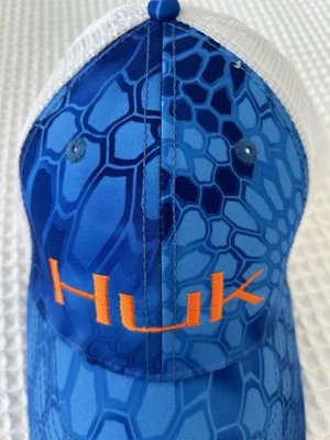 HUK Béisbol Malla Espalda Camionero Sombrero Gorra Azul Naranja Blanco Logo Unisex OS Foto 1 de 4