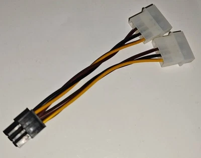 Adapter 2x 4 Pin Molex auf PCIe 6-Pin – Neue Grafikkarte am alten Netzteil - Bild 1 von 3