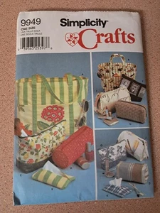 *CRAFTS UNCUT SIMPLICITY 9949 SEWING PATTERN TOTE BAG TRAVEL PURSE POUCH ZIPPER - Picture 1 of 6