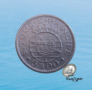 PORTUGUESE SAINT THOMAS AND PRINCE 5 ESCUDOS 1971 KM 22 #3485# - Picture 1 of 2
