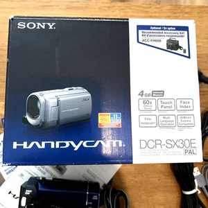 Sony Handycam DCR-SX30E 60x Zoom Digital Video Camera 4gb - Blue - Picture 1 of 21