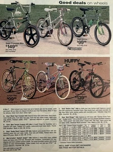 Vintage Bicycle Print Ad Huffy Bike Sears Catalog Page Art 1993 - Picture 1 of 3
