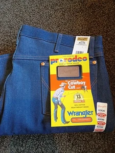 BRANDNEU Herren Wrangler Jeans 42x30 Original Fit PRO RODEO Cowboy Schnitt Blau Denim - Bild 1 von 12
