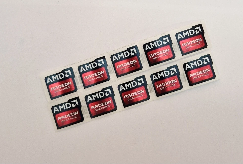 10 x AMD RADEON Logo Vinyl Aufkleber Sticker Emblem für Laptop PC EDITION - Bild 1 von 1
