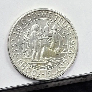 1936 Rhode Island Comm Silver Half Dollar - BU Details, Small Spot (#59850-L) - Picture 1 of 8