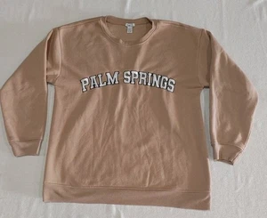 Rue 21 Palm Springs Crewneck Sweatshirt Beige Women's Size Large - Picture 1 of 6