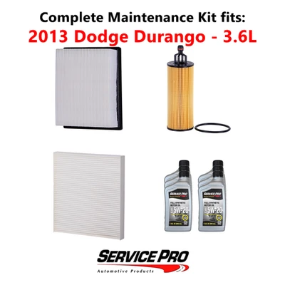 2013 Dodge Durango 3.6L Complete Oil, Air & Cabin Filter Kit (5W-20) - Image 1 of 4