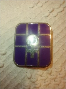 1,5" VINTAGE GEOMETRISCHE LILA EMAILLE ANSTECKNADEL/ANHÄNGER KOMBI ~ SAMMLERSTÜCK ~ SYMBOL  - Bild 1 von 5