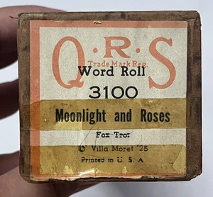 QRS Player Piano Word Roll 3100 Moonlight & Roses (Jim Reeves) Fox Trot  - Picture 1 of 4