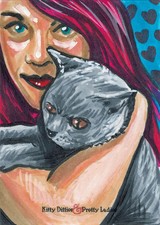 5finity Kitty Ditties & Pretty Ladies Sketch Card by Ashleigh Popplewell v1