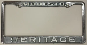 Heritage Ford Modesto CA Vintage Metal Dealership License Plate Frame - Imagen 1 de 3