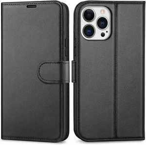 BLACK WALLET CARD SLOT stand CASE FOR Apple iPhone SE/XR/11/12/13/14/15/16e/16 - Picture 1 of 33
