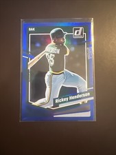 2023 Donruss Baseball Base Holo Blue #189 Rickey Henderson - Oakland A's