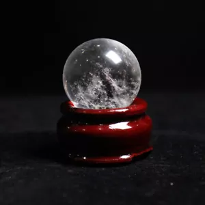 40mm Natural Quartz Crystal Clear Gem Sphere Energy Stone Chakra Ball W/ Stand - Picture 1 of 24
