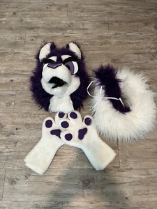 Fursuit Kopfmaske und Extras lila Lavafuchs selten handgefertigt - Bild 1 von 6