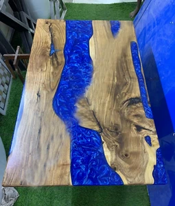 Custom Made Epoxy Resin Dining Table Top Natural Acacia Wooden Home Desk Decors - Picture 1 of 8