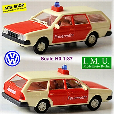 VW Passat B2 Variante 1981 Pompieri 1980-88 Tipo B2 Rosso + Bianco 1:87 I. M. U. - Immagine 1 di 4