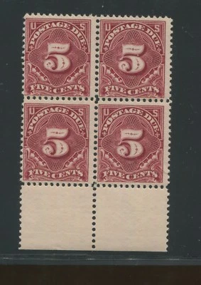 1895 US Postage Due Stamp #J41 Mint Never Hinged F/VF Block of 4 Certified  - Image 1 of 3