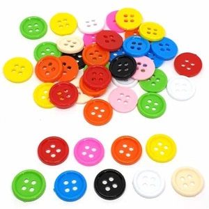 100 piezas Mezcla Colores Surtidos 4 Agujeros Botones Redondos Talla 14mm para Artesanía de Costura - Imagen 1 de 12