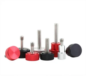 1/4" Aluminium + Stainless Knurled Thumb Screw Hand Grip Knob Head Diameter 20mm - Picture 1 of 21