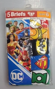DC Comics Justice League Boys 5 Pack Underwear Briefs Size 6 - Picture 1 of 3