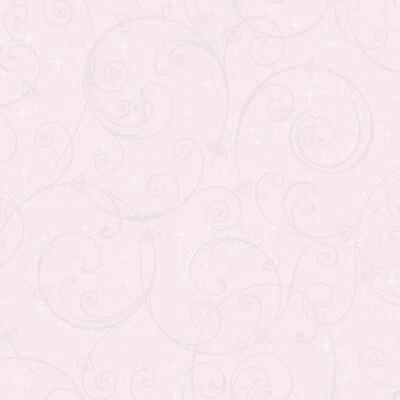 DI0904 York Disney Princess Perfect Scroll Unpasted Pink Wallpaper - Image 1 of 4