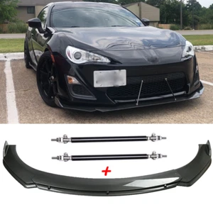 Carbon Fiber Front Bumper Lip Splitter + Strut Rods For Subaru BRZ 2013-2023 - Imagen 1 de 10