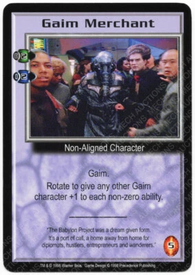 Babylon 5 CCG Great War Promo Card Gaim Merchant M/NM Mint/Near Mint - Image 1 of 2