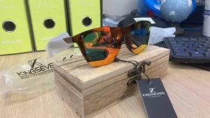 KINGSEVEN Occhiali da sole in legno naturali fatti a mano da uomo polarizzazione UV400 - Foto 1 di 8