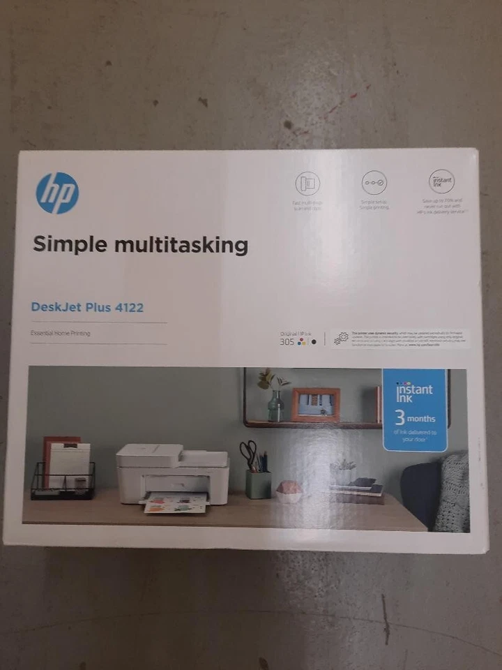 HP Deskjet Plus 4122 All-in-one Wireless Inkjet Printer WiFi - NEW - Image 1 of 1