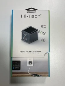 BNIB Premier Hi-Tech PD+QC 3.0 3X Faster 38 Watt USB-A & USB-C Wall Charger - Picture 1 of 3