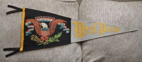 orig. 1950's West Point ARMY BLACK KNIGHTS **2-Piece Football Pennant**, NICE!! Cover