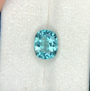3.92 Ct Natural Faceted Apatite Color Paraiba Cushion Cut Loose Gemstone Brazil - Picture 1 of 2