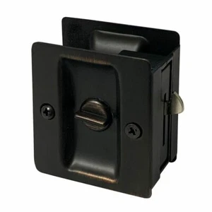 Oil Rubbed Bronze Sliding Pocket Door Locks Pull Privacy Passage Handle Locks - Picture 1 of 3