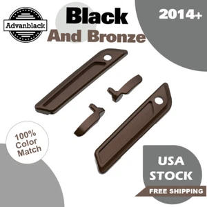 Black and Bronze Fits 14+ Harley Touring Saddlebag Lid Lever Latch Cover Set Kit - Picture 1 of 7
