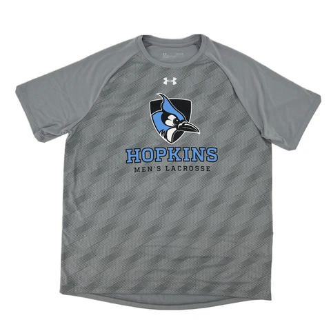 Under Armour Shirt Men L Gray Short Sleeve Crewneck Johns Hopkins Men's Lacrosse Cover