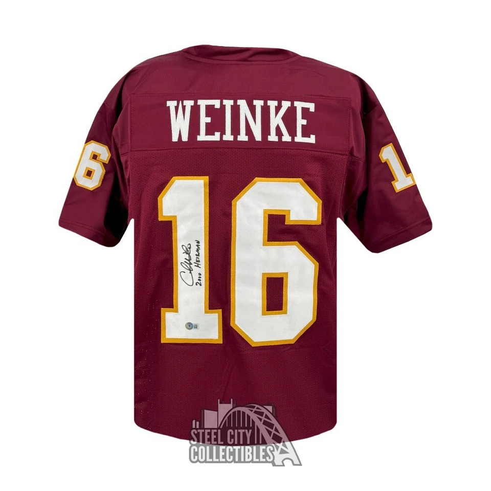Camiseta de fútbol americano granate personalizada autografiada por Chris Weinke INSC del estado de Florida - BAS Foto 1 de 1